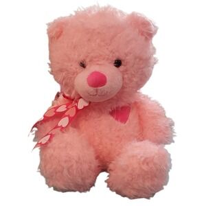 Animal Adventure Pink Heart Bear Plush Stuffed Animal Cute Gift